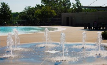 Splash pad is located next to the pool in Sar-Ko-Par Trails Park.
